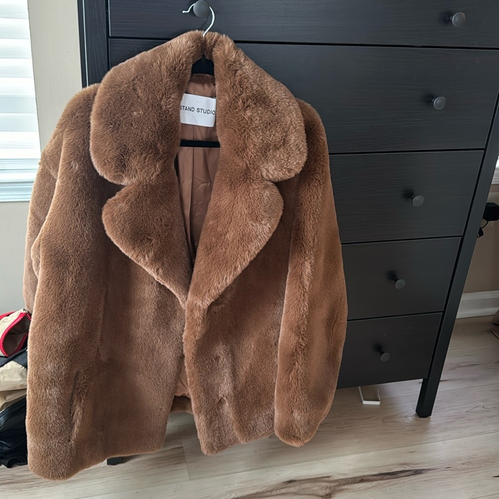 Stand studio oversized Faux Fur coat- like new!